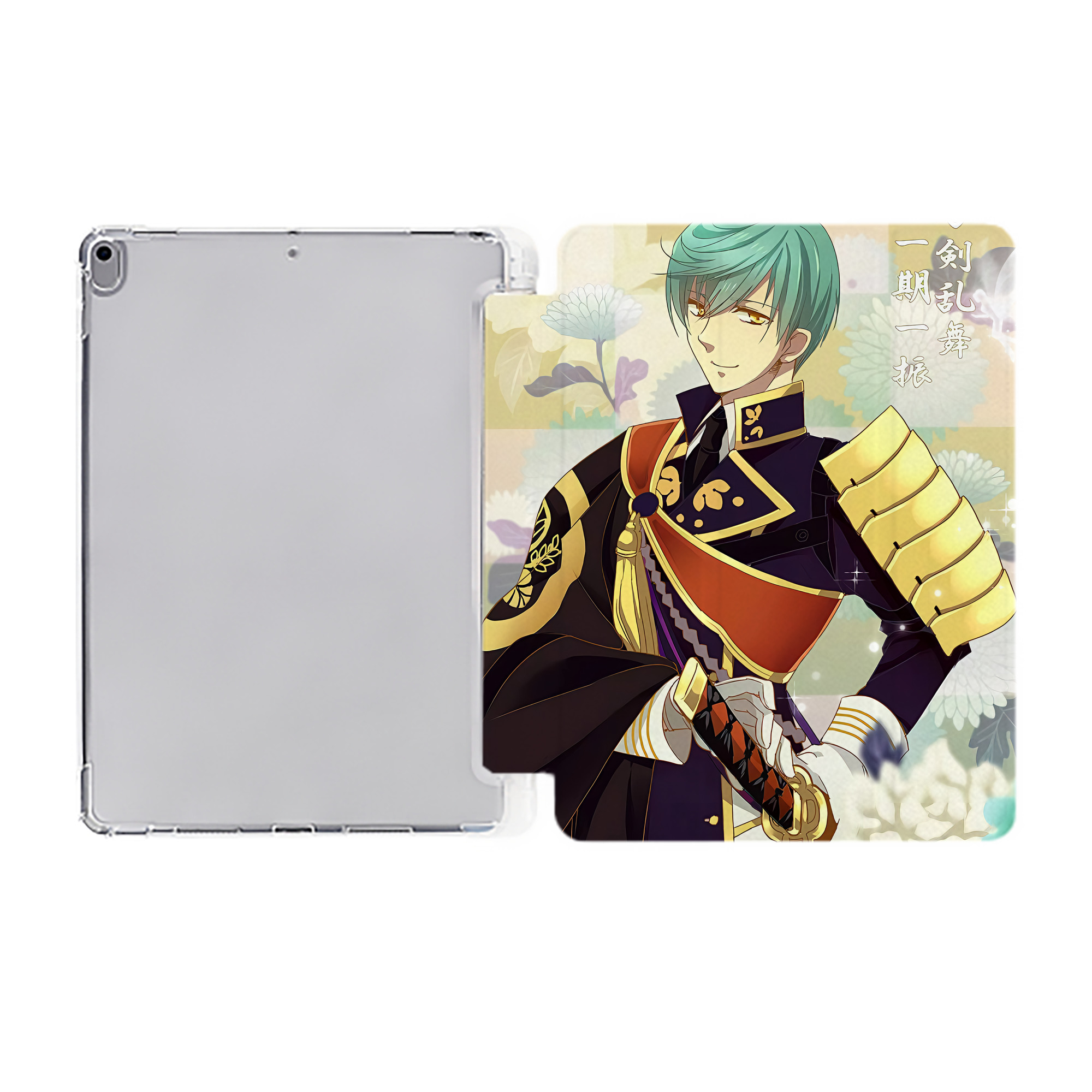 （画像用） 刀剣乱舞 Touken Ranbu IPad ケース ペン収納付き 三つ折りスタンド PUレザー×シリコン 対応機種9.5/10.5/10.9インチ